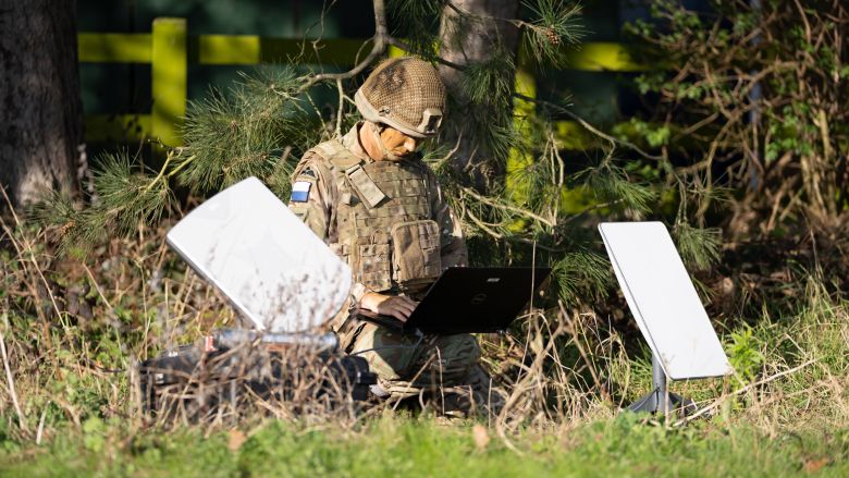 soldier at workstation