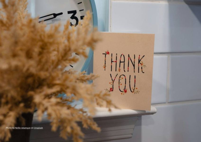 A message of thanks…..