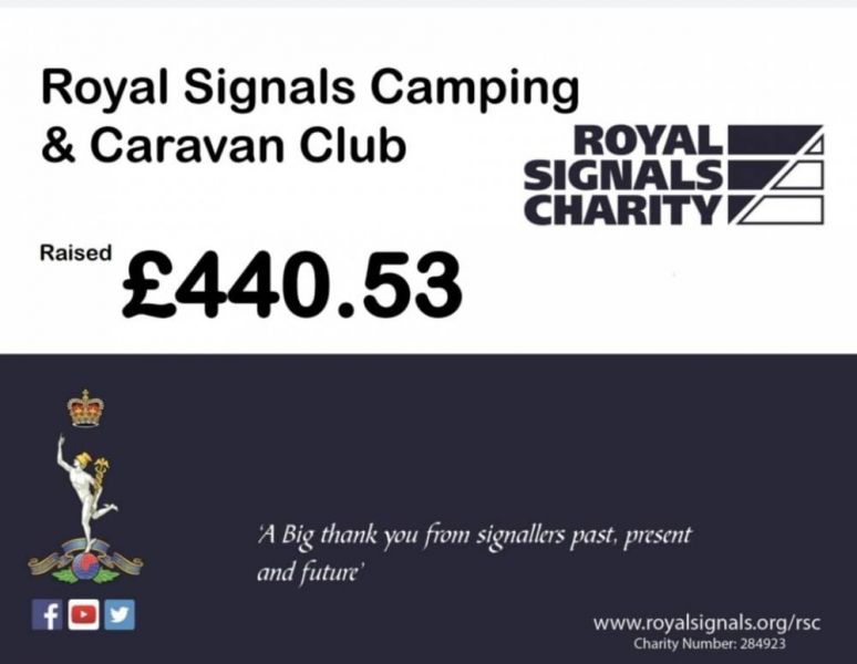RSCCC Branch Donates £440.53 to the Royal Signals Charity