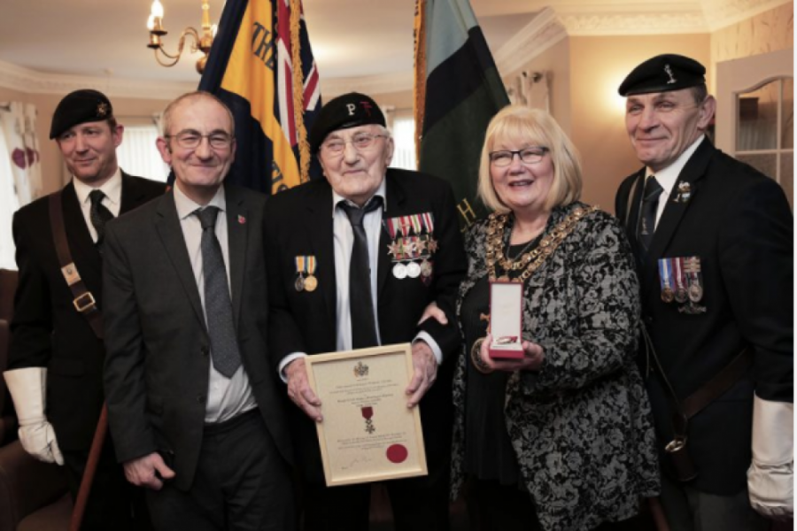 Darlington Mayor Presents Legion D'Honneur to Ex Signaller