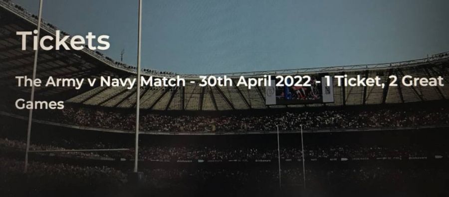 Army V Navy and Army V RAF Rugby Tickets on Sale Until 4 Mar 22