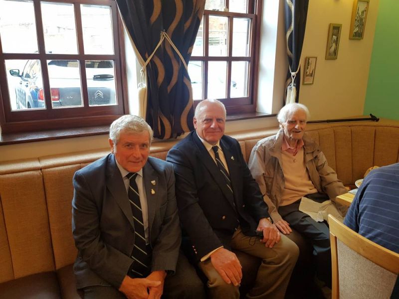 Royal Signals 50 Year Award badge presented to John Wall of the Shropshire Branch.
