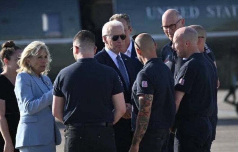 President and Jill Biden with an Ex-Royal Signals soldier