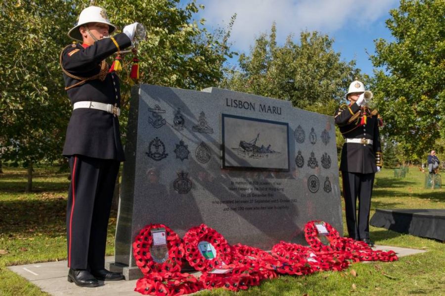 Unveiling of The Lisbon MAru Memorial and Dedication Service 3 October 2021 at the National Memorial Arboretum